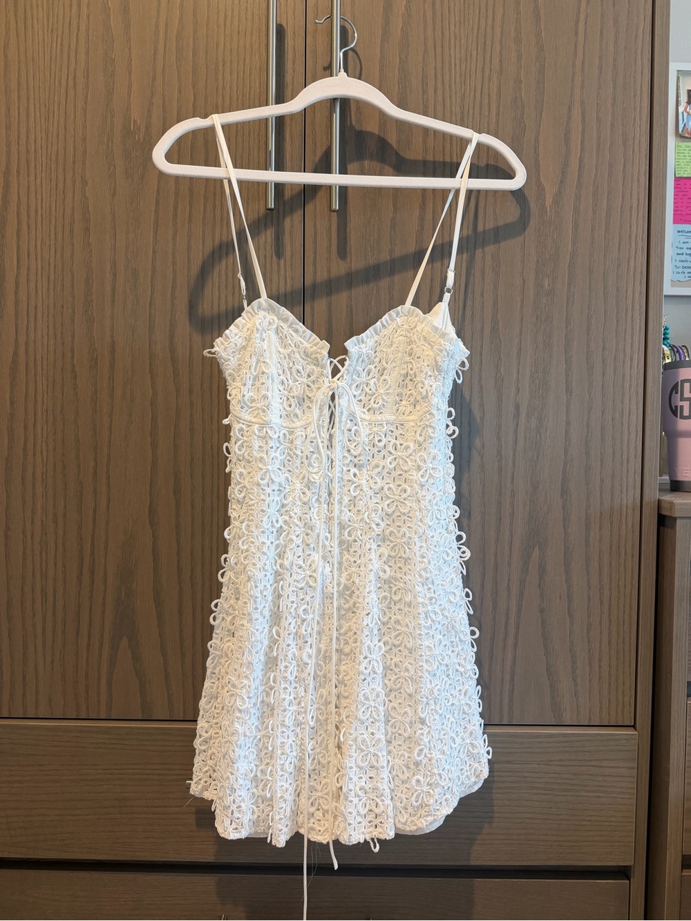 For Love And Lemons White Lace Tie-Front Camisole Dress
